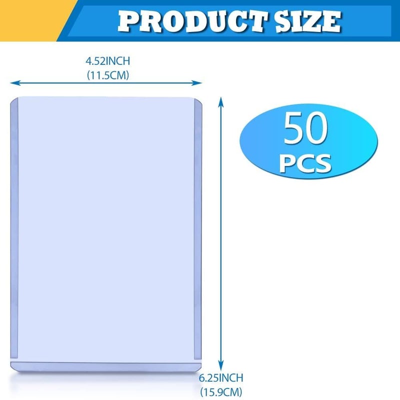 Vmiapxo 50 Pack 4"" x 6"" Hard Plastic Card Sleeves, Waterproof Photo Card Sleeve for Trading Card, Sports Baseball Card, Postcard, Clear Double Sided Display Collector and Protector - Image 2